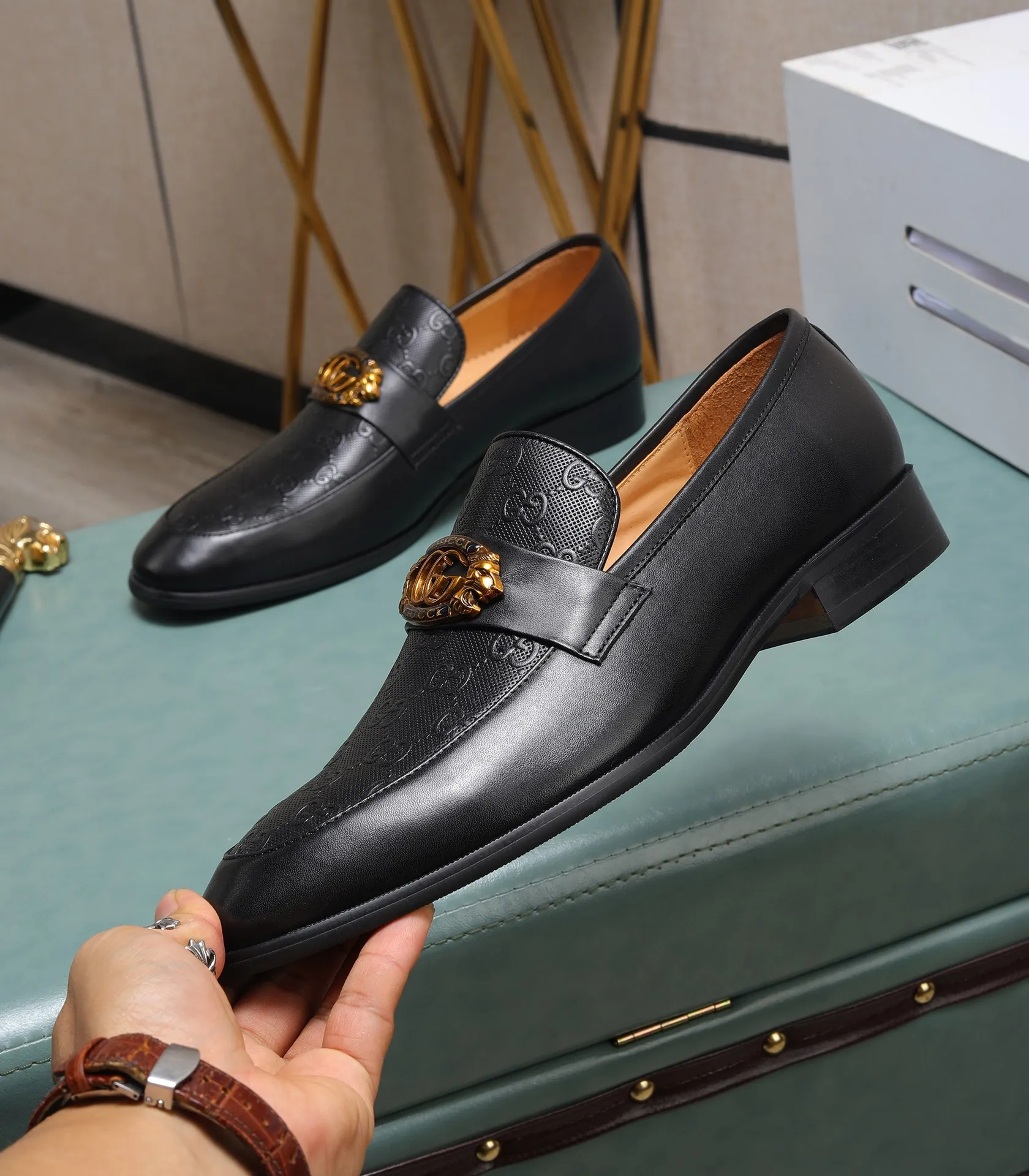 Men's shoes💰540📛📛Original (water-dyed cowhide) Gucci GUCCI official website formal shoes🌀 Italian🇮🇹imported cowhide➕top imported water-dyed cowhide lining💋Finely handmade original bottom, the real thing looks better when photographed in person Standard size 38-44